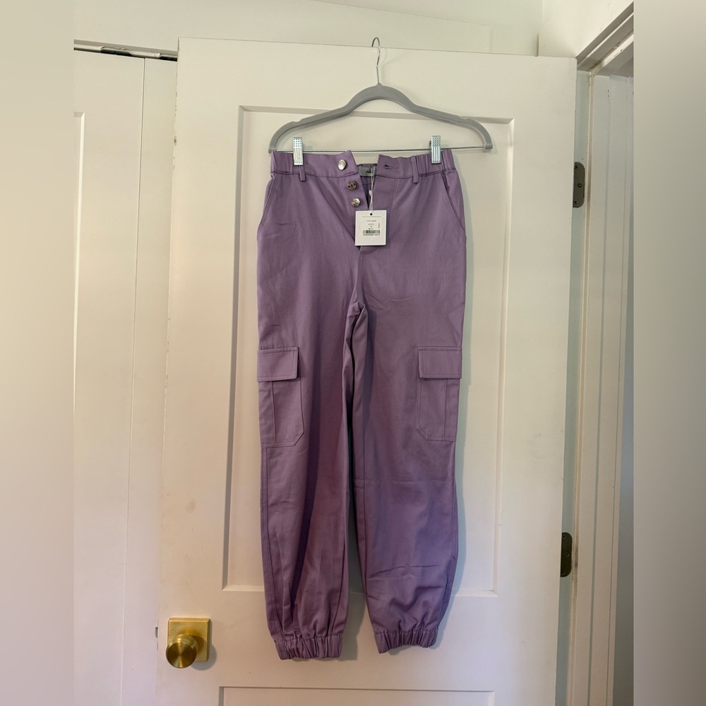 Adika Purple Cargo Joggers